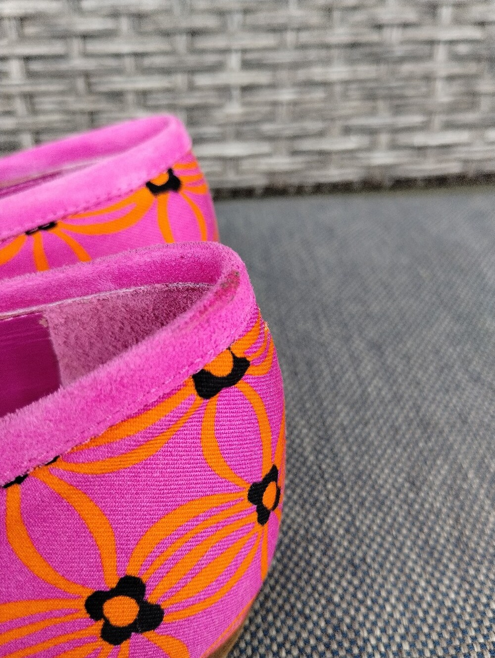 Manolo Blahnik Veralli Floral Ballet Flats Women’s 37.5 Pink Orange Black Italy - Picture 7 of 12